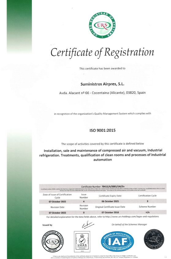 Certificado ISO 9001.2015